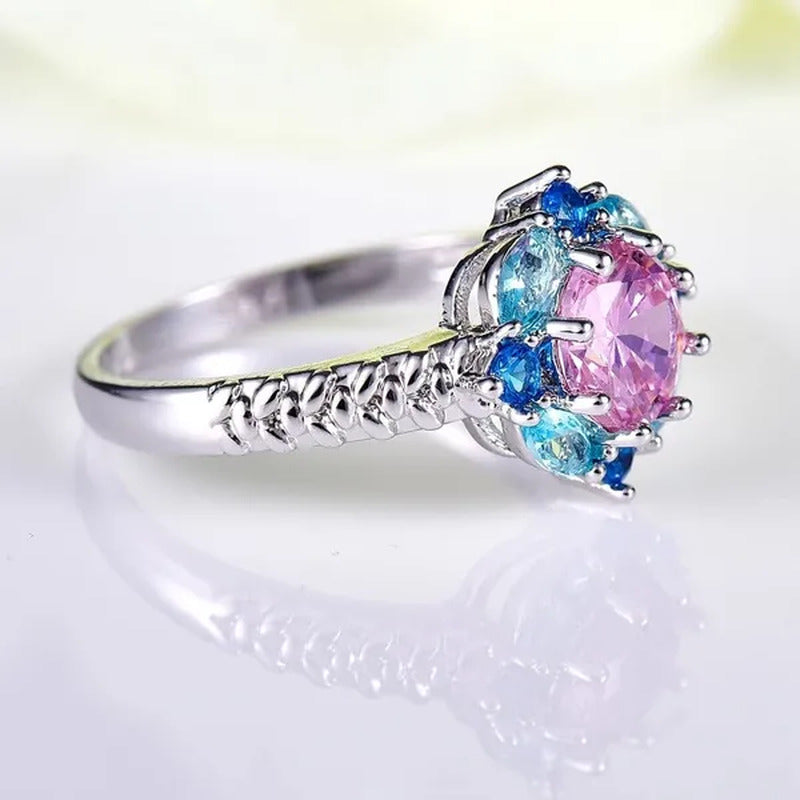 Elegant 925 Sterling Silver Emerald Women Rings Fashion Ruby Amethyst Wedding Pa