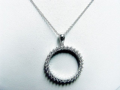 DIAMOND ROUND BR SHAPE CIRCLE PENDANT PRONG SET INCLUDED CHAIN