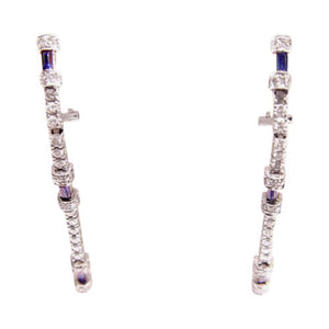 .70 CT 6 SAPPHIRE BAGUETTE SHAPE AND 1.40 CT DIAMOND