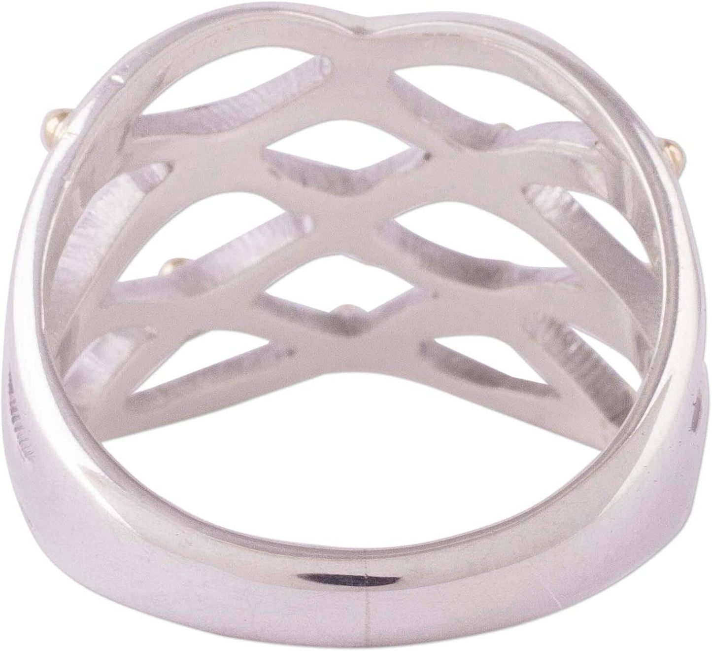 18K Gold Plated .925 Sterling Silver Cocktail Ring, Webbed Love'