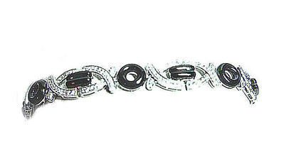DIAMOND BLACK ENAMUEL BRACELET DIAMOND WHITE ENAMEL BLACK CABOCHON BRACELET