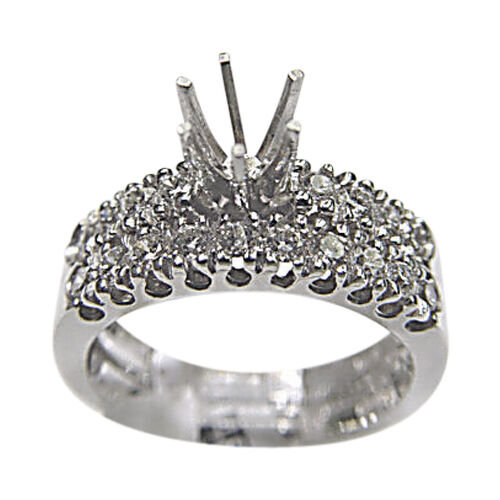 GLAMOROUS 18 ROUND BRILLIANT DIAMOND SETTING BAND 6 PRONG