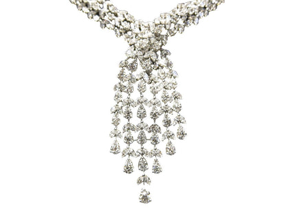 DIAMOND PEAR MARQUISE SHAPE NECKLACE 20 INCH LENGTH INCLUDING DROP 16 INCH NECK