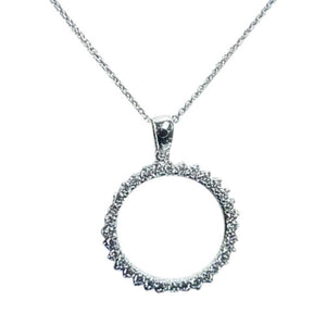 DIAMOND ROUND BR SHAPE CIRCLE PENDANT PRONG SET INCLUDED CHAIN