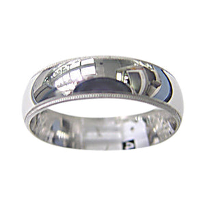 PLATINUM POLISHED ROPE OUTER PLATINUM WEDDING BAND
