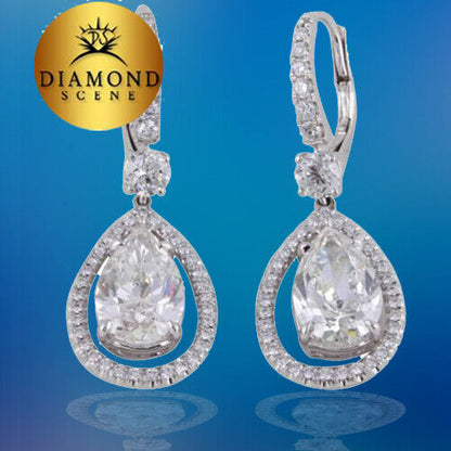 GIA Certified Pear Shaped Diamond Drop Earrings