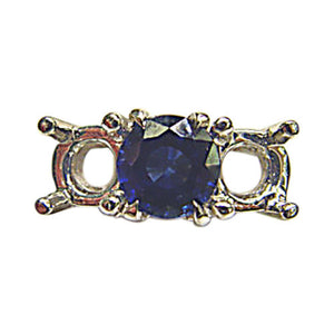 3.54 CT SAPPHIRE BLUE SAPPHIRE ROUND SHAPE SETTING 18 K WHITE GOLD SIDE 6.50 MM