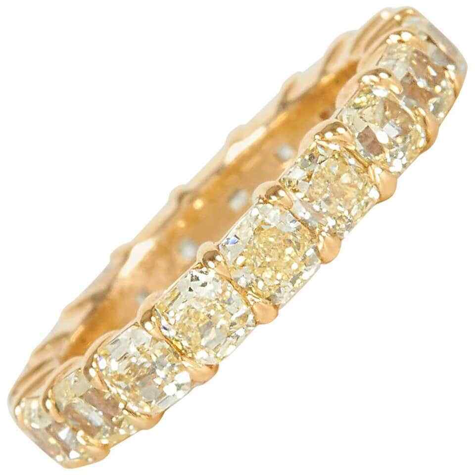 Eye catching Yellow Diamond Gold Eternity Band Ring