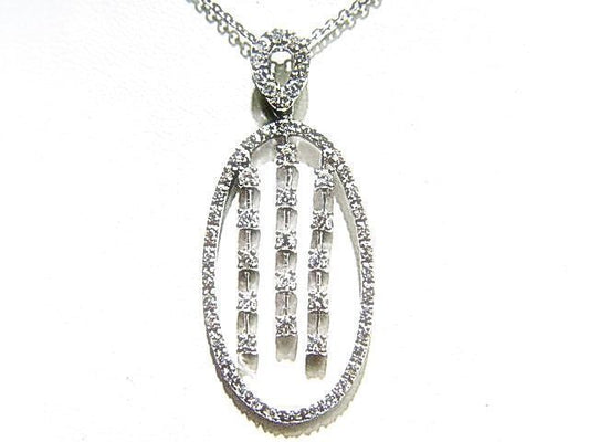 .87 CT F VS1 DIAMOND ROUND SHAPE OVAL PENDANT 18 INCH DIAMOND PENDANT 18 K GOLD