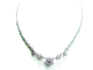 ROUND BRILLIANT DIAMOND NECKLACE ANTIQUE REPRODUCTION