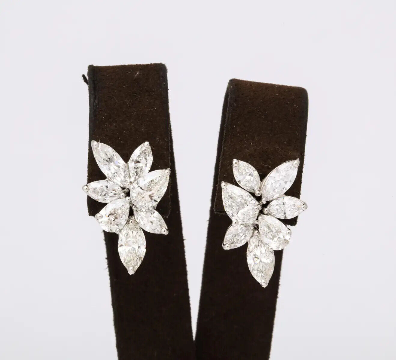 Diamond Cluster Earring 7.39 carats of white pear and marquise shape