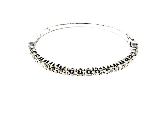 DIAMOND ROUND BRILLIANT BANGLE SET ON TOP PRONG SET CUFF DIAMOND BANGLE BRACELET