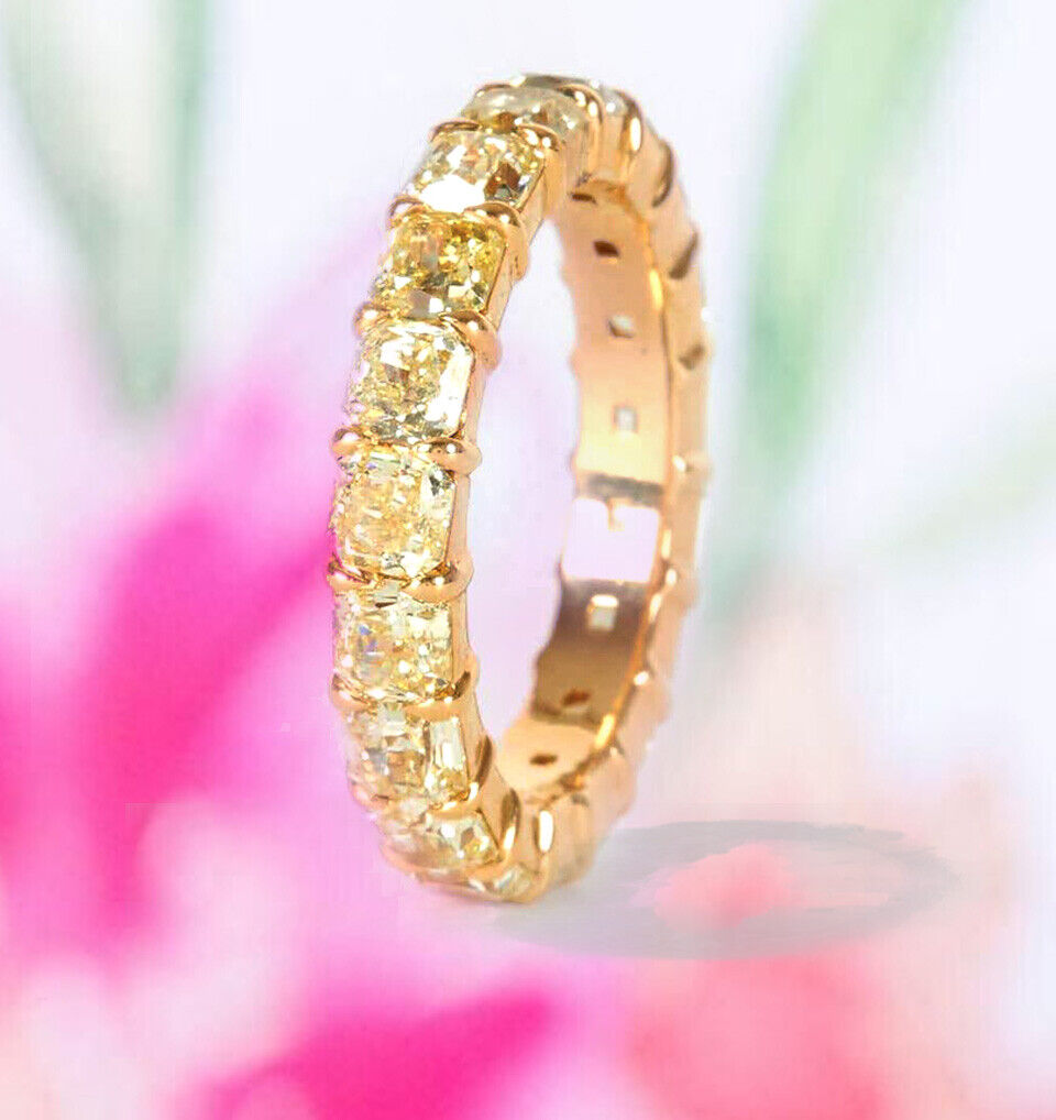 Eye catching Yellow Diamond Gold Eternity Band Ring