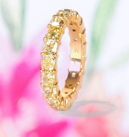 Eye catching Yellow Diamond Gold Eternity Band Ring