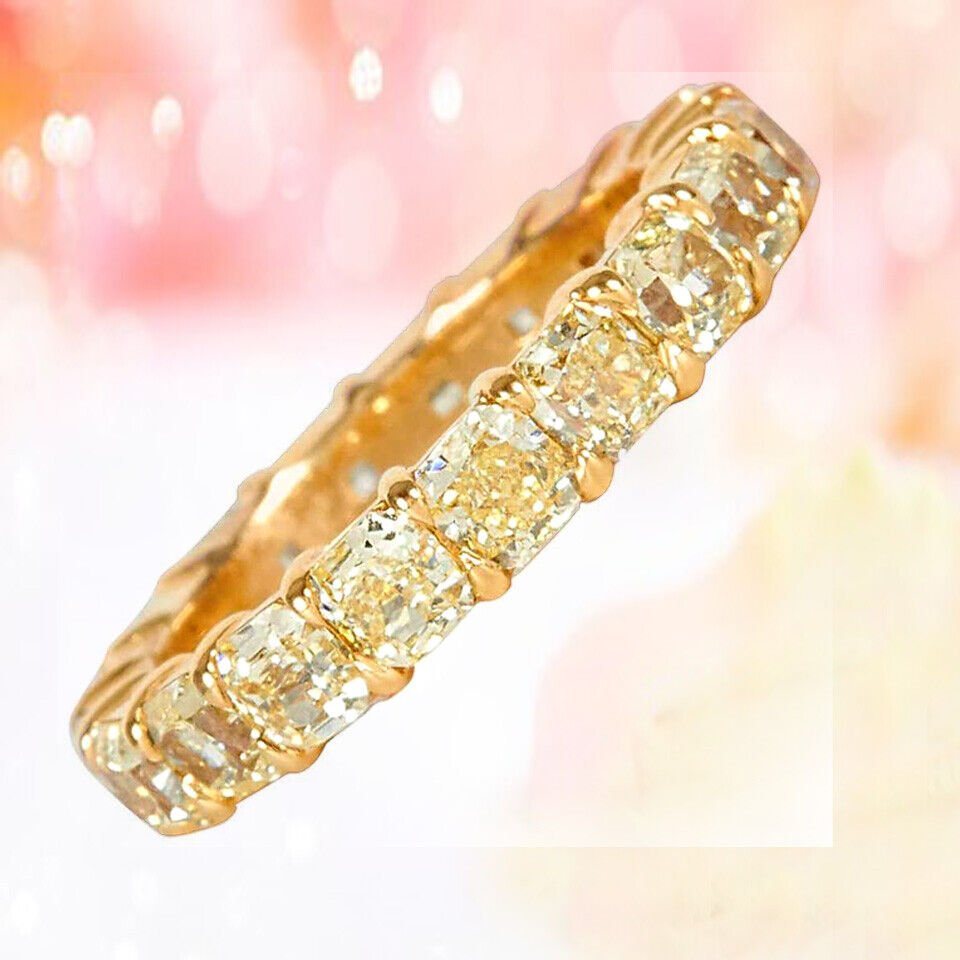 Eye catching Yellow Diamond Gold Eternity Band Ring