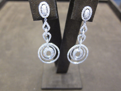 DIAMOND DANGLE EARRING PAVE STYLE EARRING DIAMOND HUGGIE DIAMOND EARRING