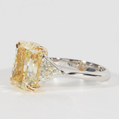 Lovely 5 Carat Fancy Yellow Engagement Ring GIA Certified 5.02 CT