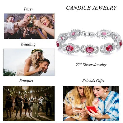 CANDICE 2023 New Summer Design Sterling Silver Plated Blue Crystal Bracelets For Women Fashion Jewelry