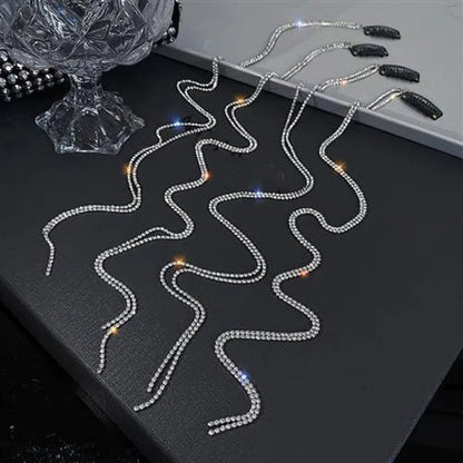 Fashion Flashing Diamond Chain Hairpin Tassel Braided Hair Hairpin for Women Girls