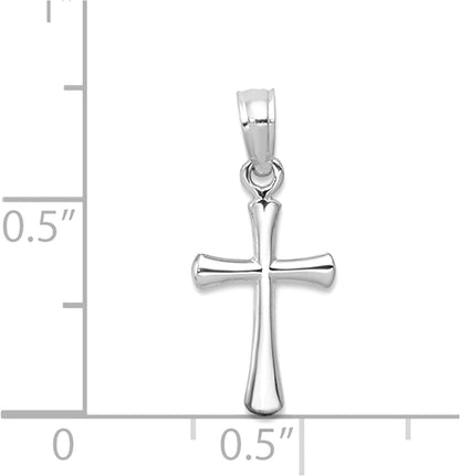 14K Gold High Polished Beveled Cross Pendant, 18X11Mm