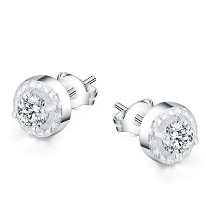 925 Sterling Silver Cute Solid Christmas Gift Noble Fashion Elegant Women Shiny Crystal CZ Necklace Earring Ring Jewelry Set