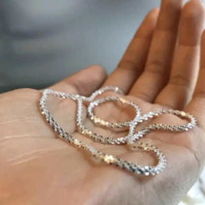 Women's Necklace Men's 16"-30" 3mm Shiny Ice Chain Necklace Chain Wedding Engagement Couple Jewelry