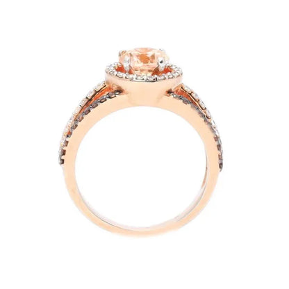 Luxury Exquisite Women's  Round Garnet & White Sapphire & Black Topaz Ring K Rose  Gemstone Diamond Charm Crystal Bride Princess Wedding Engagement Band Ring Size 6 7 8 9 10
