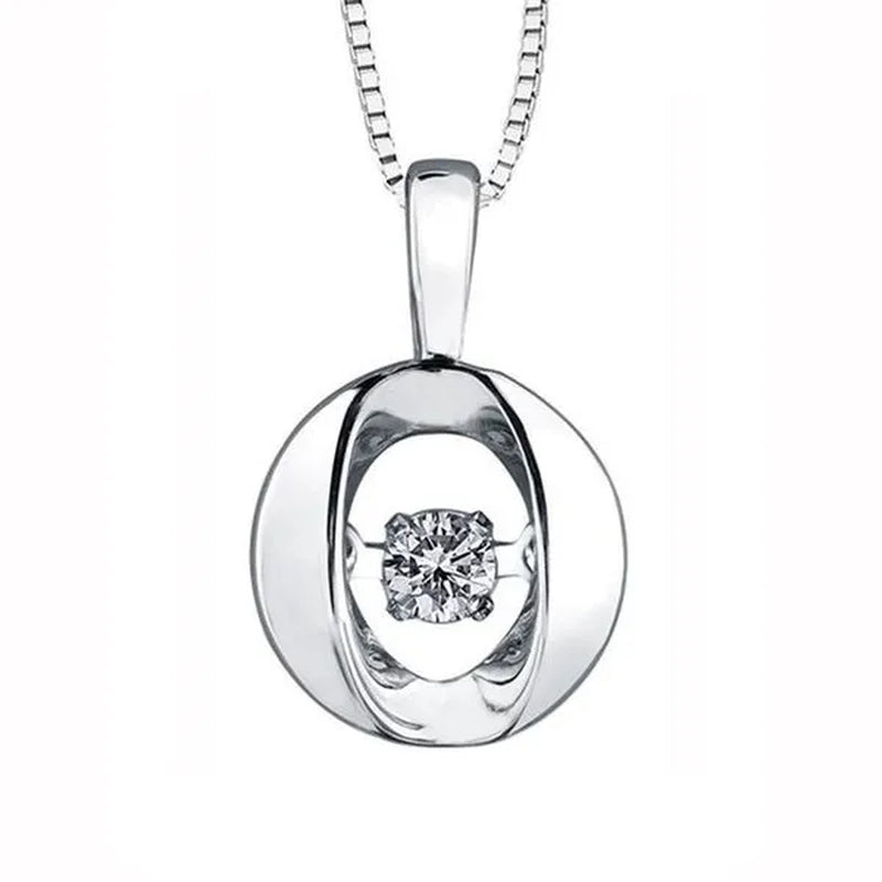 Cheri Jadore P3195-SS-05 Canadian Diamond Solitaire Oval Pendant, Sterling Silver - 0.05 CT.