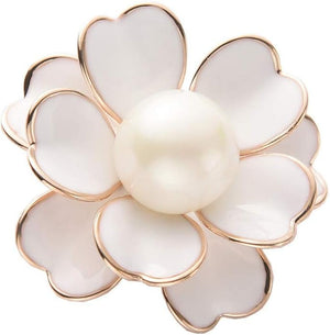Women'S Flower Pearl Enamel Brooch Pins for Ladies Jewelry