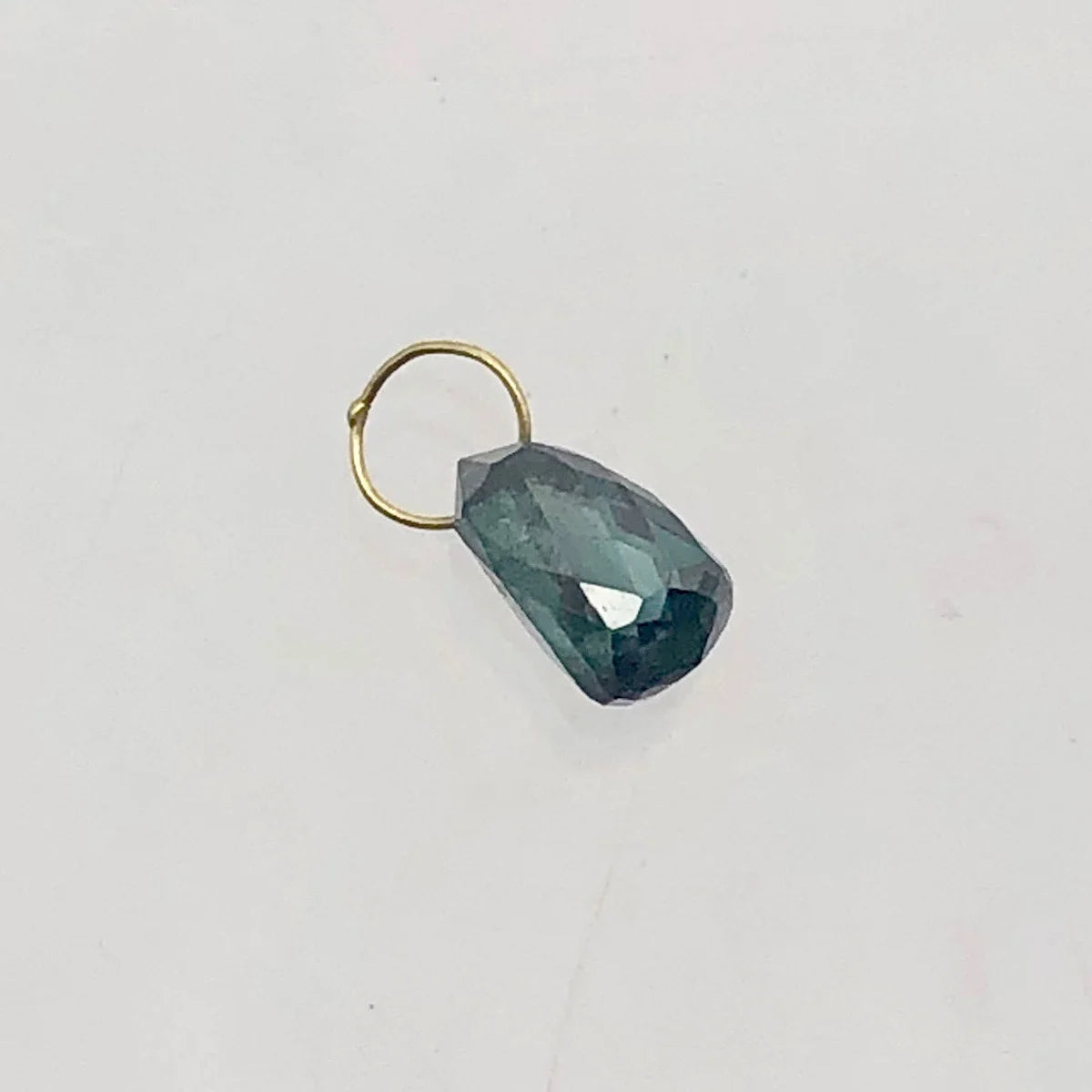Blue Diamond Briolette 18K Gold Pendant | .8 Cts | 6X4Mm |