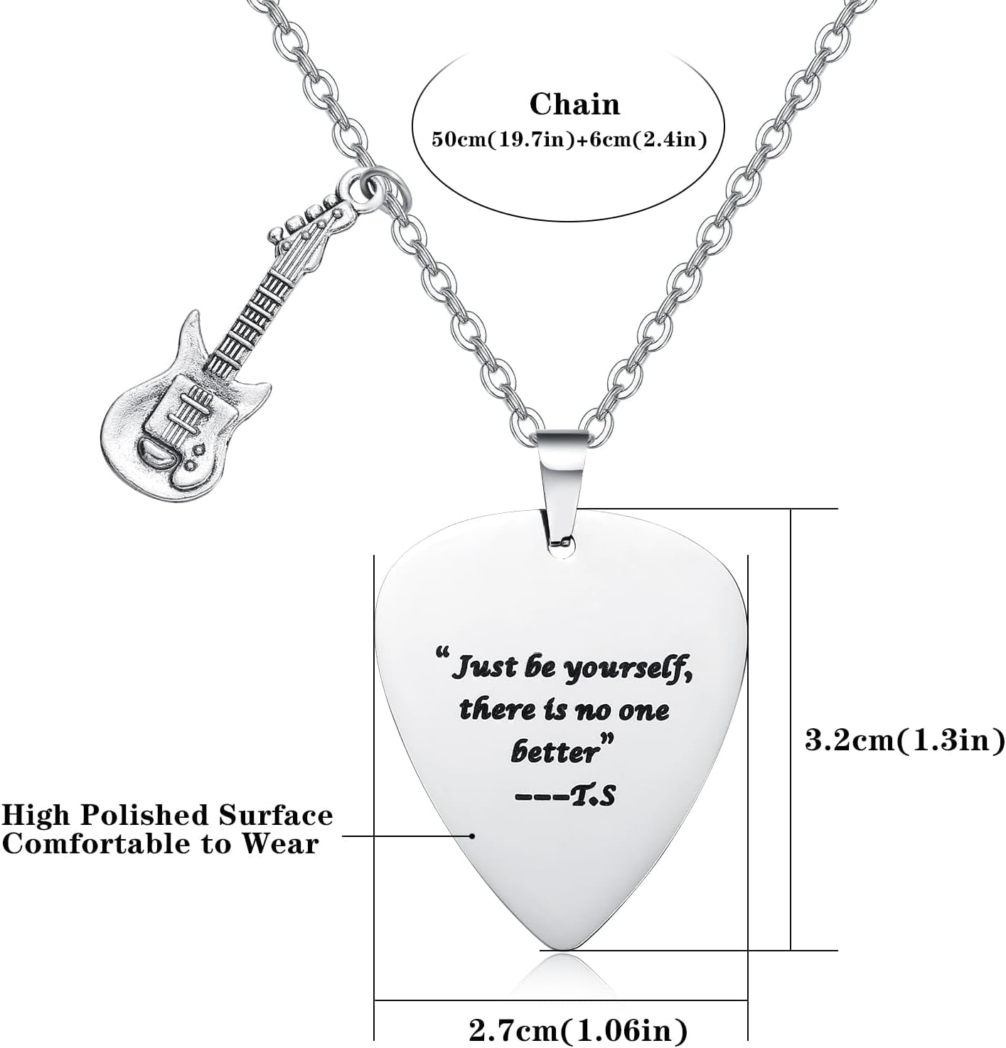 Quotes Guitar Pick Necklace Outfits Jewelry Accessories Inspired Fans Gift Merch