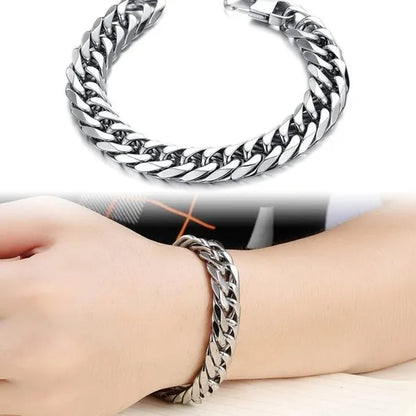 16/19/21mm Stainless Steel Mens Silver Curb Cuban Chain Bracelet/Necklace 7"-24"