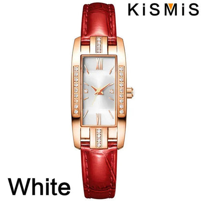 KISMIS 1PC/2Pcs Luxury Fashion Ladies Watch Diamond Inlaid Charm Unlimited Women's Watch Retro Fashion Quartz Watches Gift 3 Colors Available