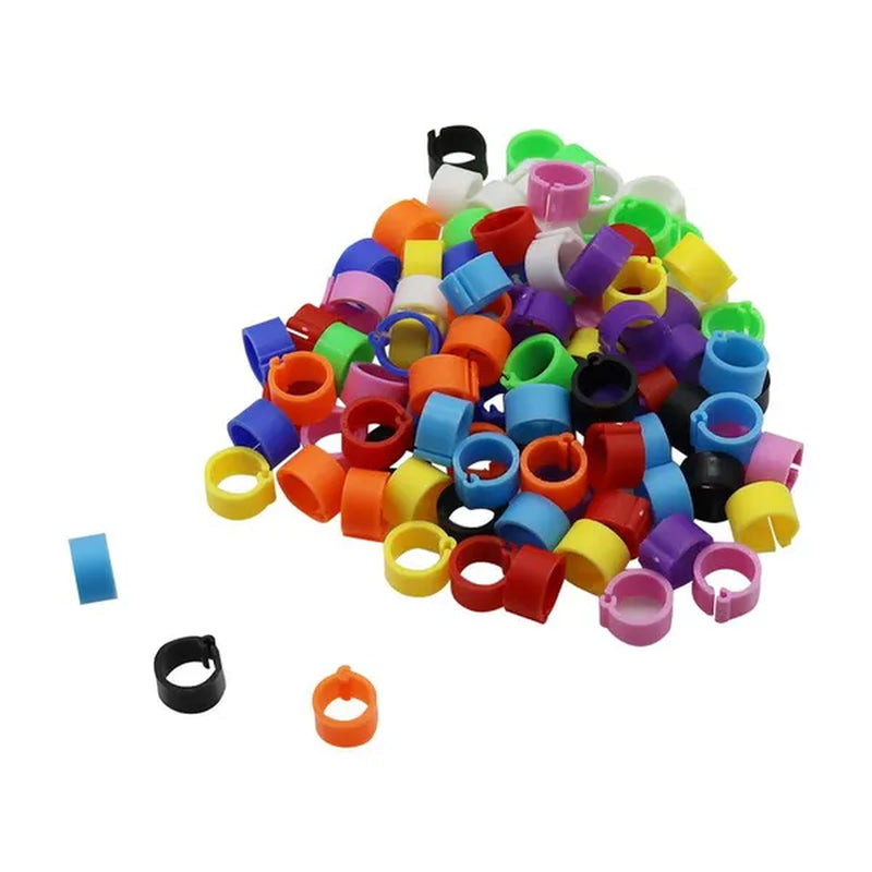 50Pcs Birds Feet Rings Inner Diameter 8mm Width 7mm Plastic Clip Ring Pigeon Dove Quail Foot Ring Farm Animal Carrier