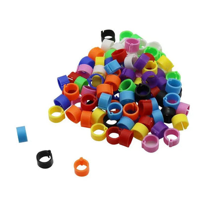 50Pcs Birds Feet Rings Inner Diameter 8mm Width 7mm Plastic Clip Ring Pigeon Dove Quail Foot Ring Farm Animal Carrier