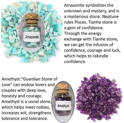 9PCS Gemstones Bottles Crystals and Healing Stones Witchcraft Supplies Crystals Chakra Healing Crystals Bulk Crystals Witchy Room Décor