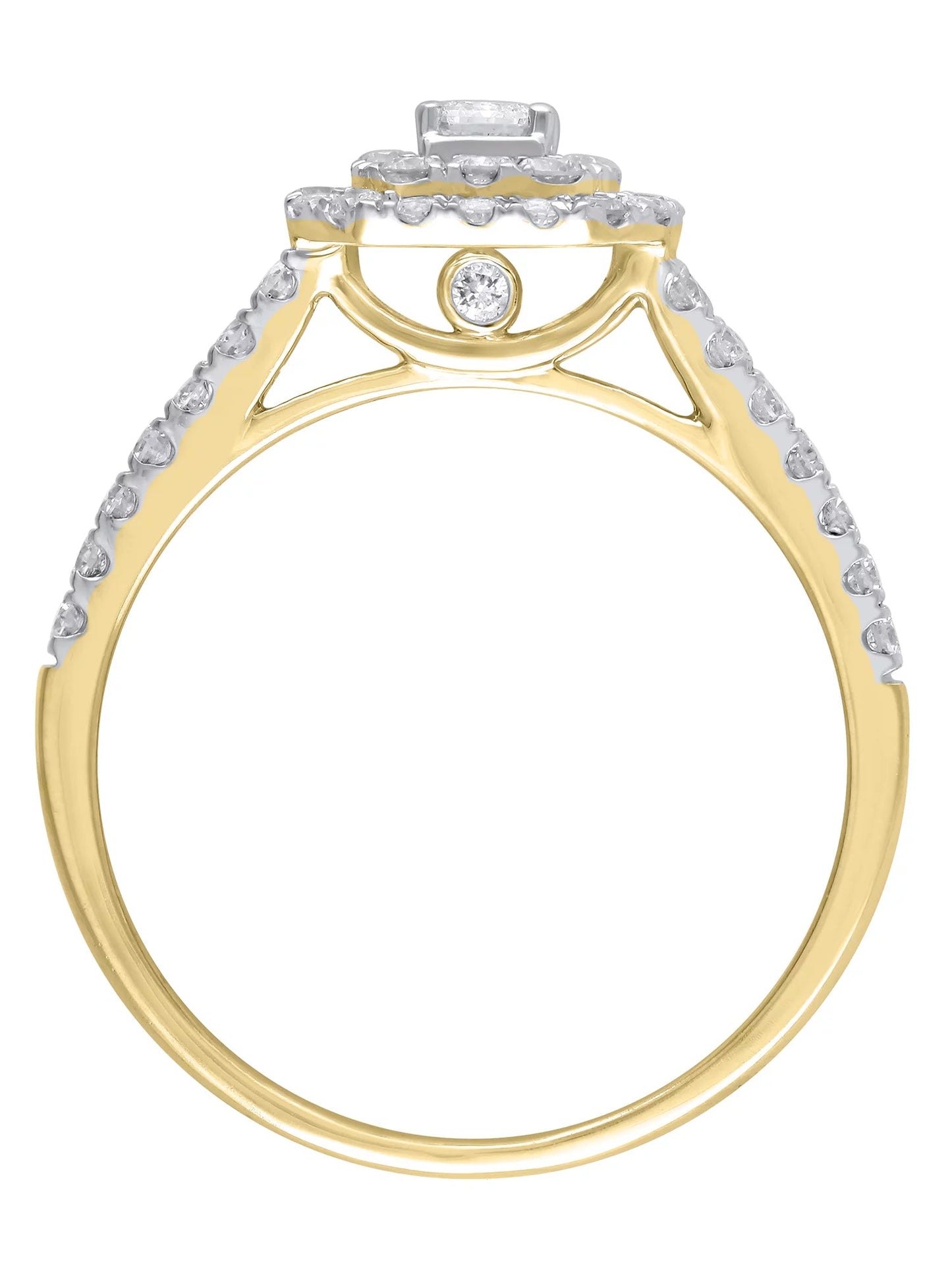 1 Carat T.W. (I2 Clarity, H-I Color)  Emerald Cut Diamond Engagement Ring in 10Kt Yellow Gold, Size 7