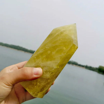 Top Quality Natural Large Size Clear Citrine Tower Points Smoky Citrine Quartz Crystal Healing Wand for Decoration