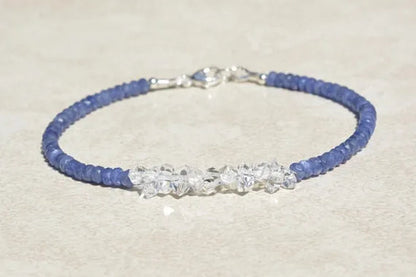 Sapphire Bracelet Natural Blue Sapphires Sapphire Birthstone Bracelet Beaded Bracelet