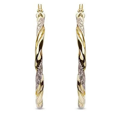 Women Fashion Hoop Earrings Spiral Circle Earrings Simple Big Circle Gold Loop Earrings
