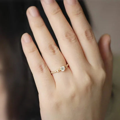 Newest Design Women 18K Gold Plated and 925 Sterling Silver White Sapphire Diamond Thin Ring Wedding Engagement Party Rings Jewelry