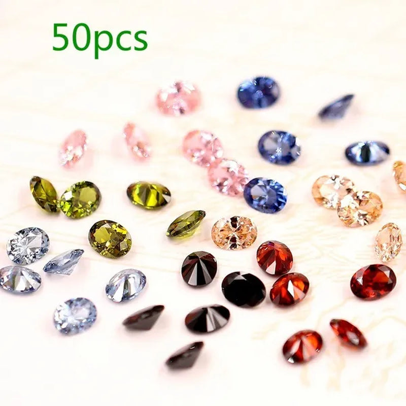 4Mm 50Pcs/Pack Cubic Zirconia Stone Loose Crystal Beads for Jewelry Making Findings