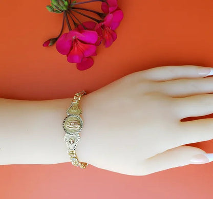 Our Lady Guadalupe Gold Plated Bracelet Pulsera Virgen De Guadalupe Oro Laminado