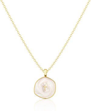 Cross Necklace for Women-Dainty Simple 14K Gold Plated Cross Pendant Cute Necklaces for Women Jewelry