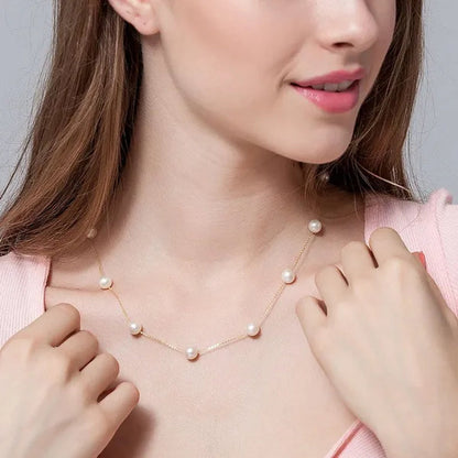 Real Pure 925 Sterling Silver Chain Necklace For Women Party Gift Natural Baroque Black Pearl Necklace Fine Jewelry Wholesale