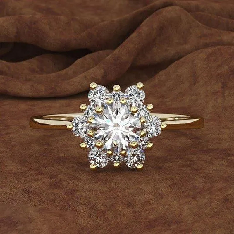 Crystal Snowflake  Ring Wedding  Jewelry for Women