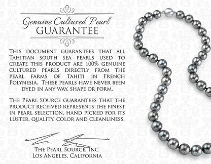 11-12Mm Genuine Black Tahitian South Sea Cultured Pearl Olivia Ring for Women