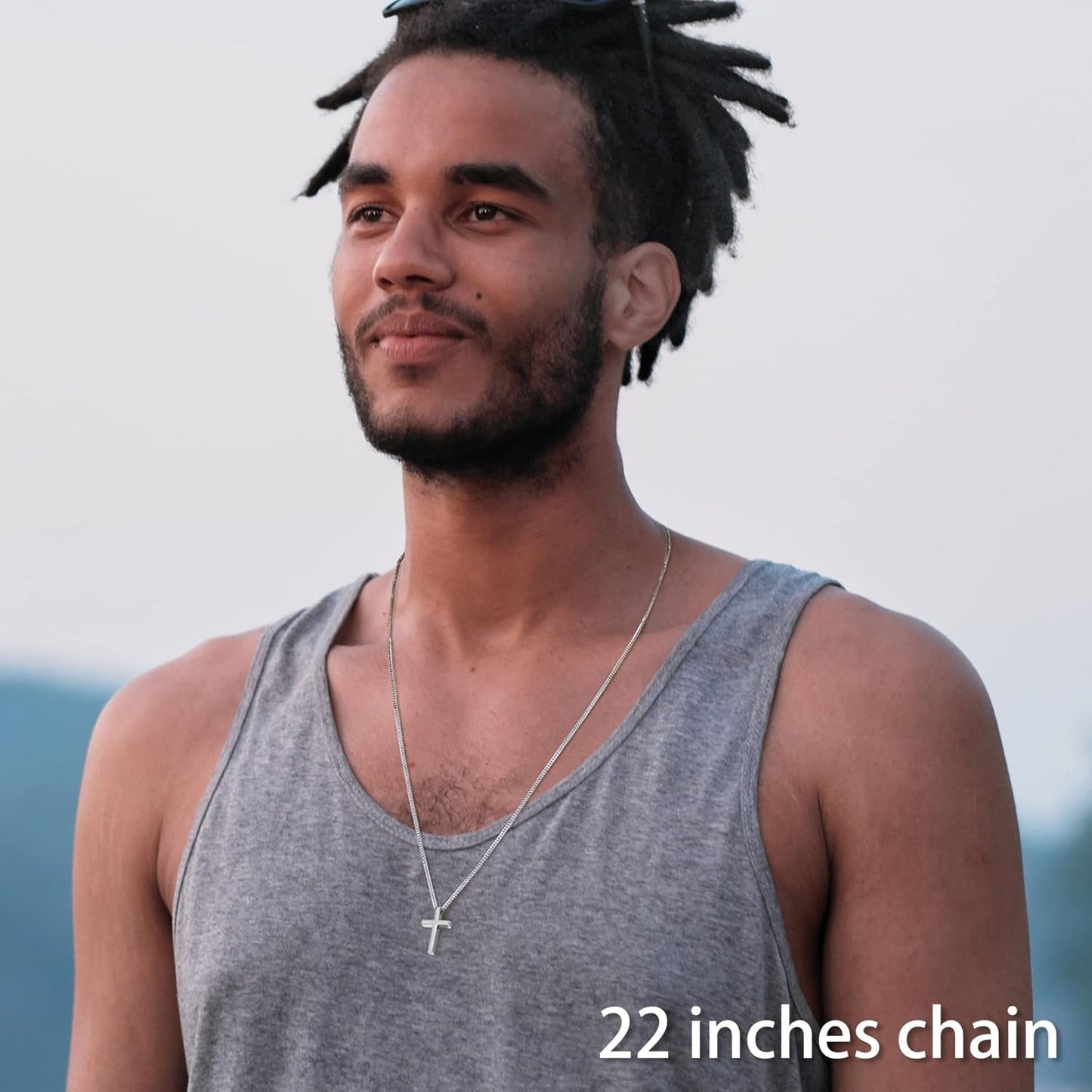 Black Gold Silver Cross Necklace for Boys Stainless Steel Mens Cross Pendant Chain Necklace for Men Women Religious Jewelry Gifts for Boys Girls Chain 16-24 Inches