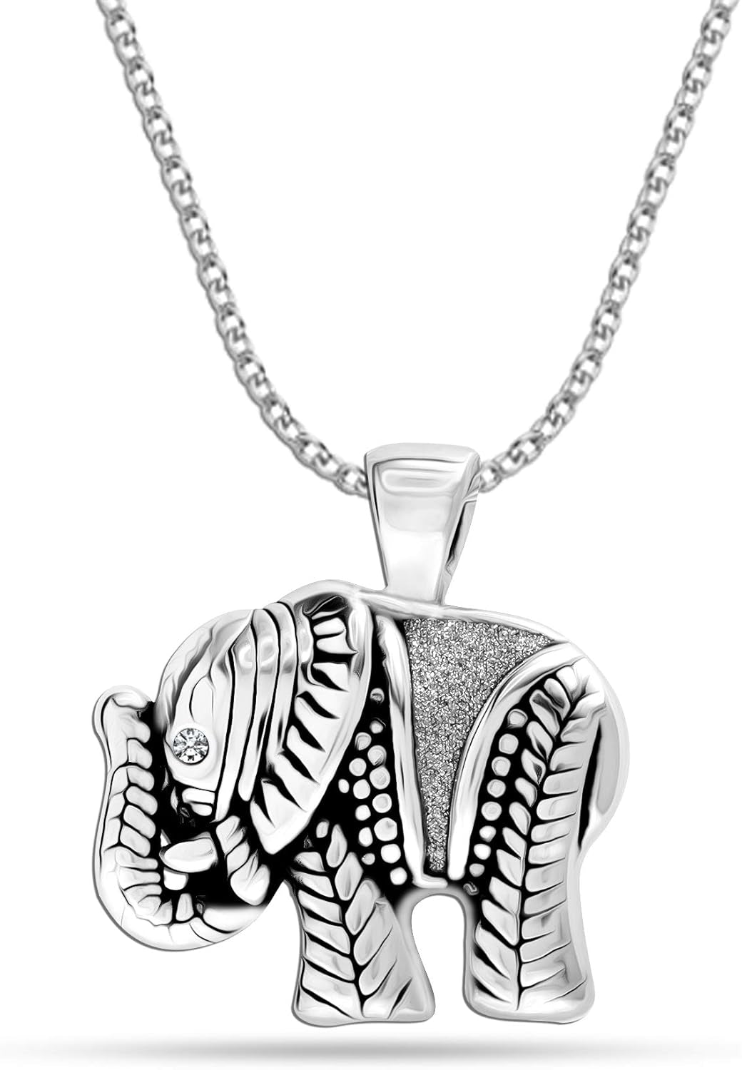 925 Sterling Silver Elephant Necklace for Women | Animal Necklace Pendant Gift for Animal Lover | Good Luck Elephant Pendant Necklace Jewelry