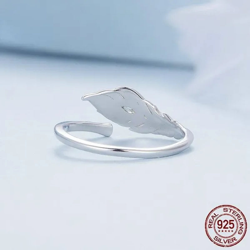 Peacock Feather Opening Ring for Women 925 Sterling Silver Fashion Jewelry Ring